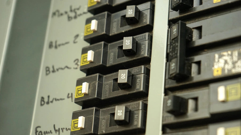 close-up image of an electrical panel