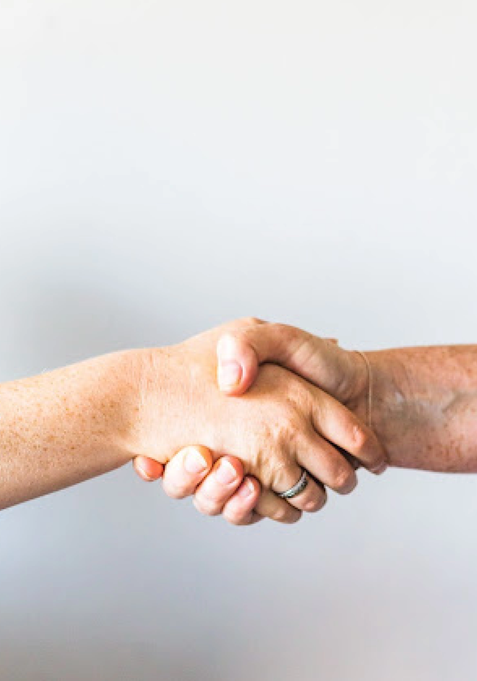 hands shaking on a white background
