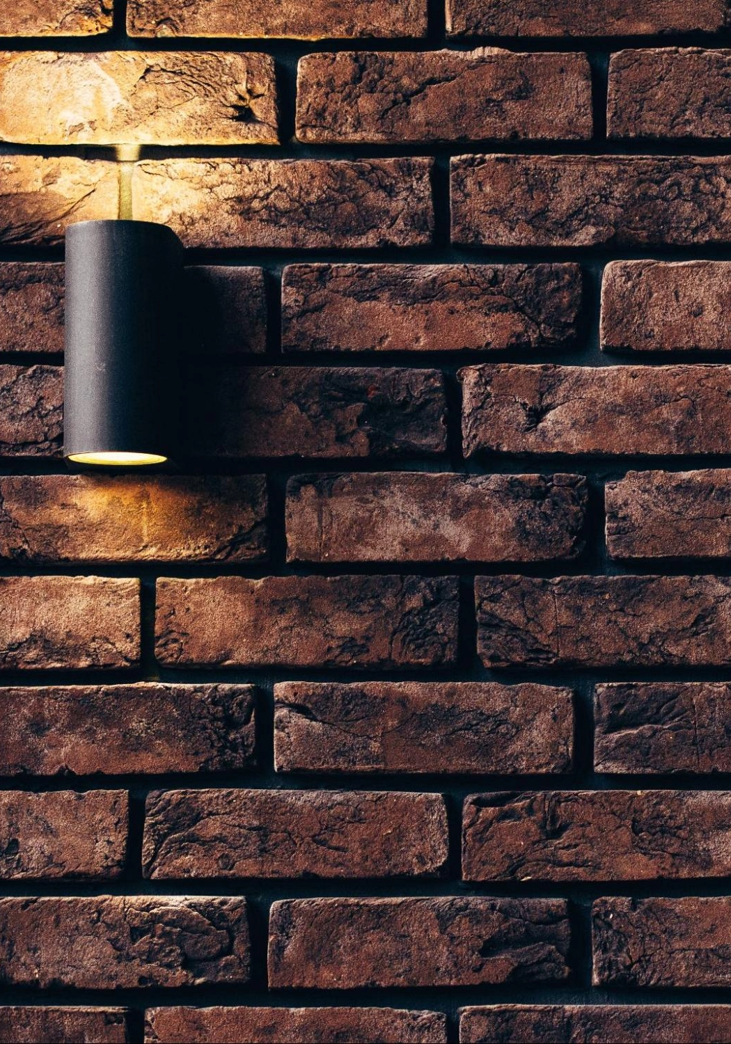 light on a brick wall