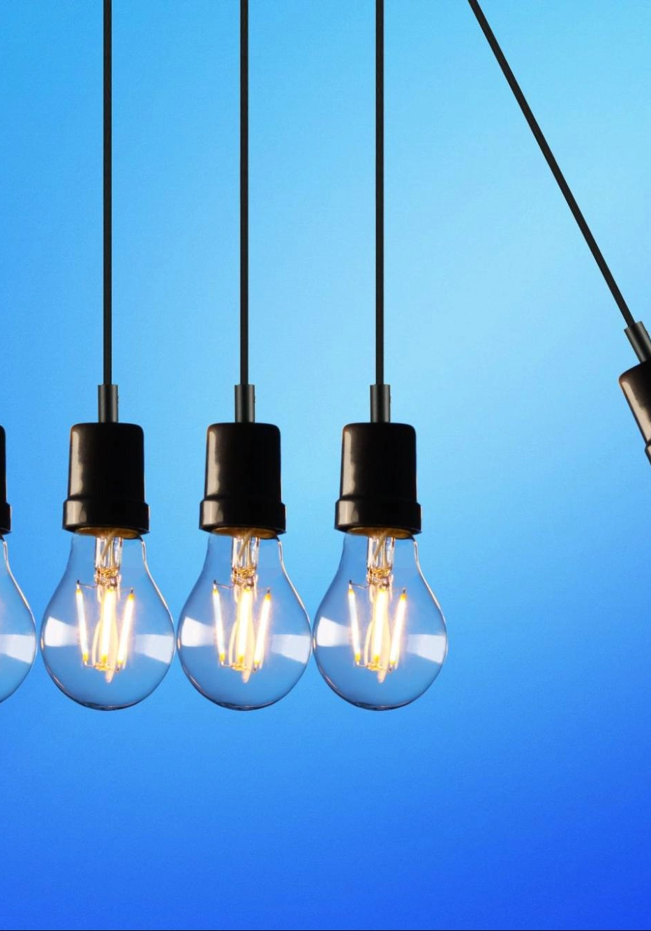 light bulbs on a blue background