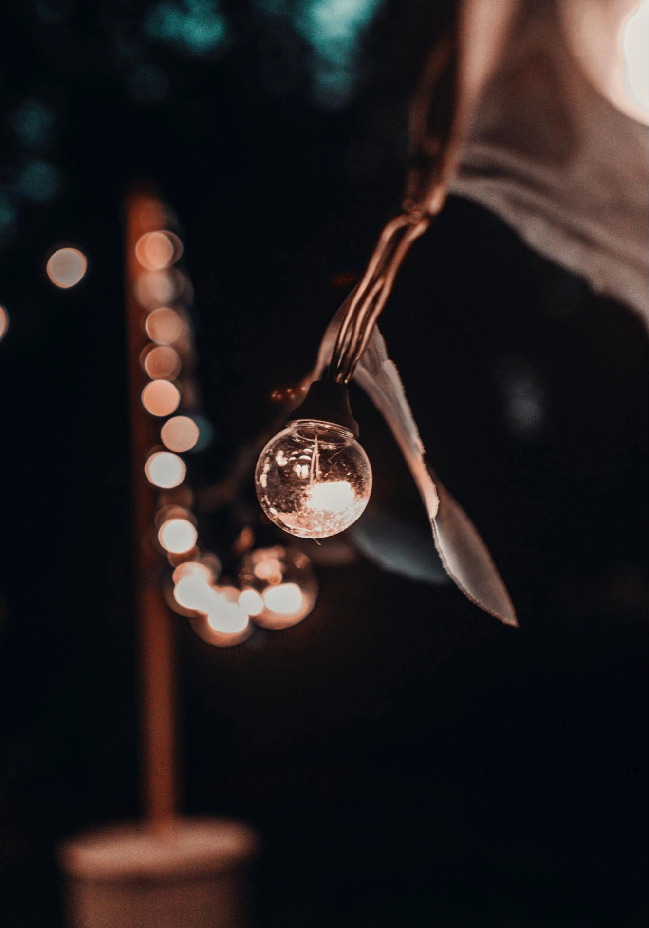 string lights at night